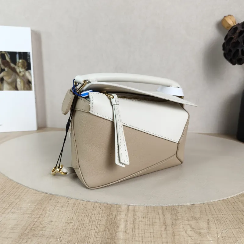 LOEWE Crossbody Bag Puzzle Beige Taupe Calfskin Mini 18 × 8 × 12.5 cm — cover view 6 of 6