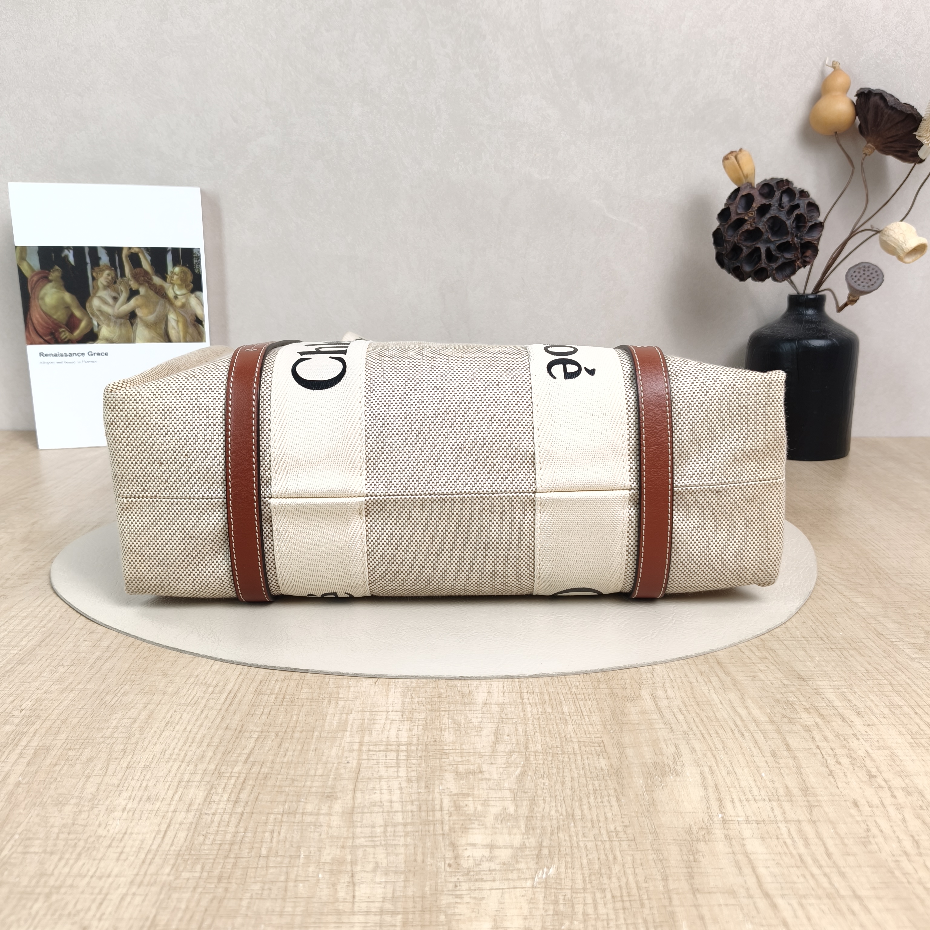 Chloé Top Handle Bagwoody Collectiontote White Canvas37 × 12 × 27 cm — cover view 4 of 4