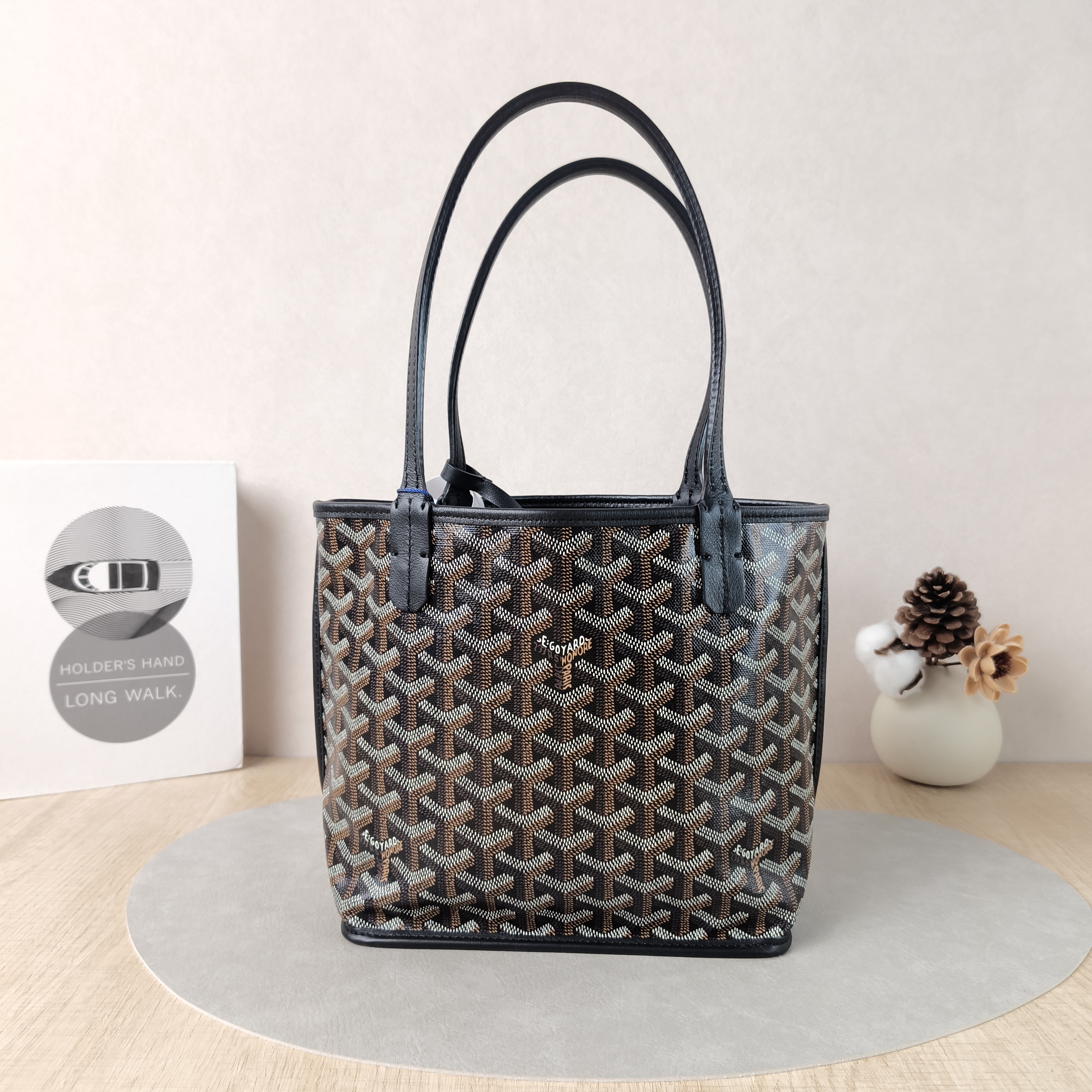 GOYARD Top Handle Bag ANJOU Shopping Tote Black ine Canvasmini19.5 × 9 × 19.5 cm — cover view 2 of 5