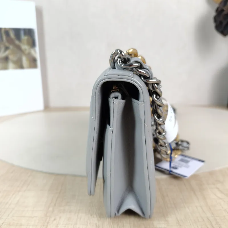 Chanel Crossbody Bag 19Bag WOC Grey SL ambskin Mini 19.2 × 3.5 × 12.3 cm — detail view 11 of 12