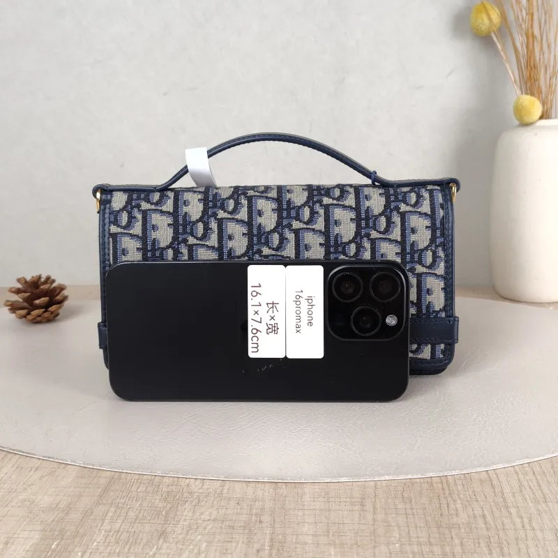 DIOR Crossbody Bag 30Montaigne Cigale Top Handle Crossbody Bag Blue Canvas One Size 20.5 × 5 × 11 cm — cover view 4 of 5