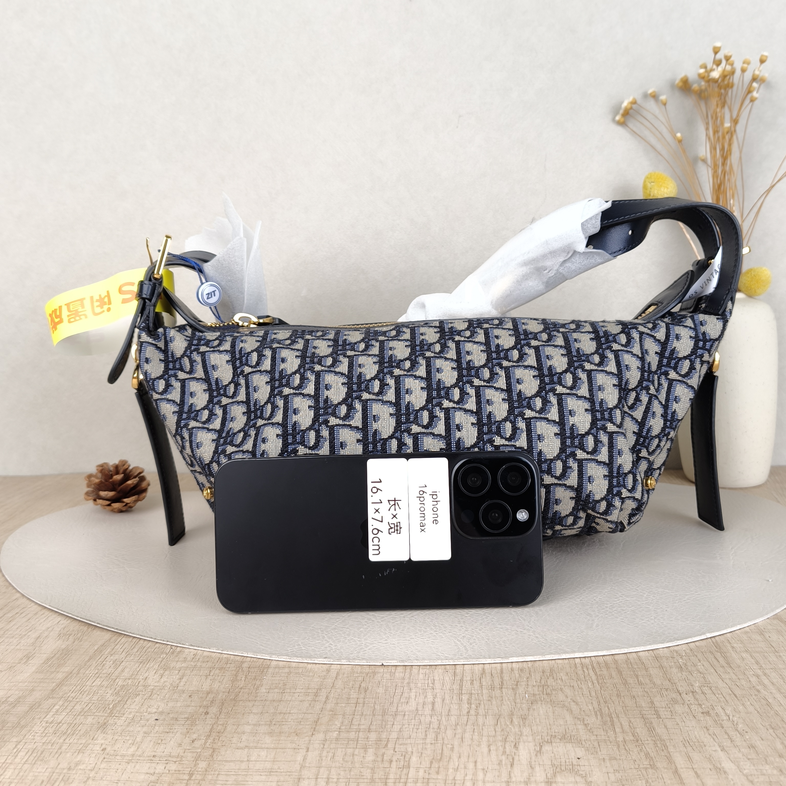 DIOR Shoulder Bag D-Journey Shoulder Bag Hobo Blue Canvas Small25.5 × 14 × 14.5 cm — cover view 6 of 6
