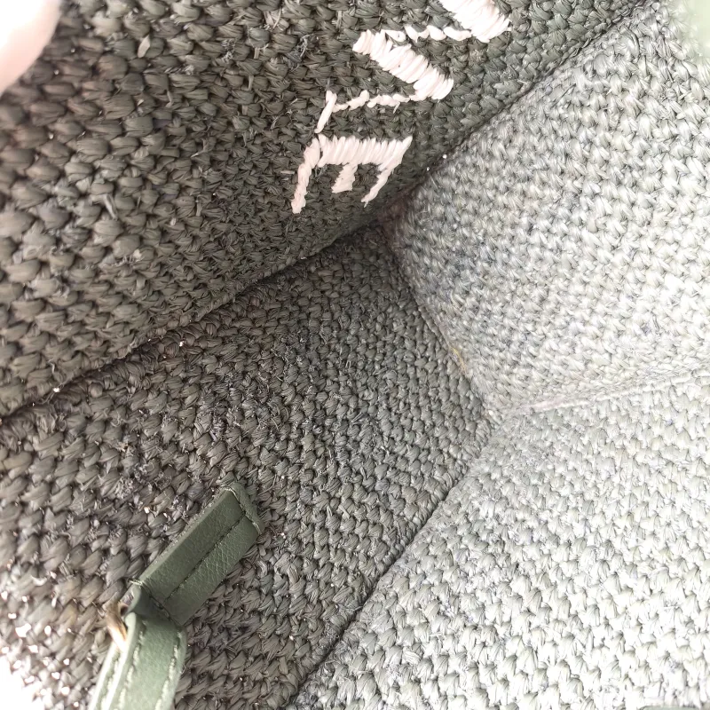 LOEWE Shoulder Bag Tote Bag Green Woven One Size 23 × 10 × 19 cm — detail view 8 of 12