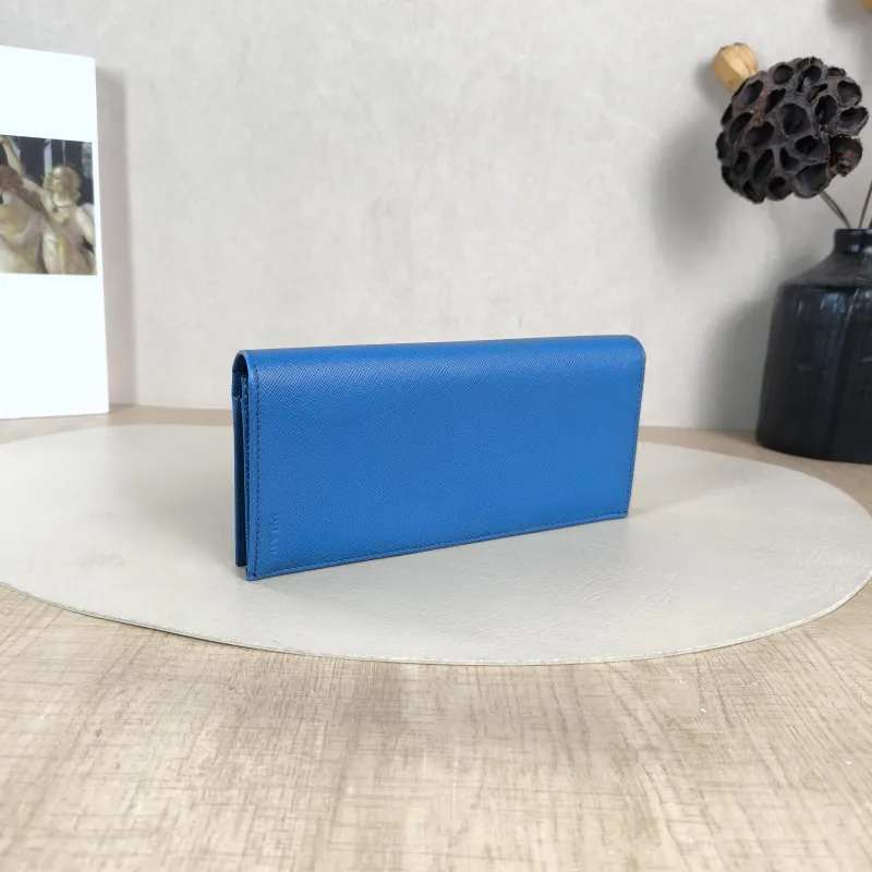 PRADA Wallet Wallet Blue Calfskin 19 × 2.5 × 9 cm — cover view 2 of 5