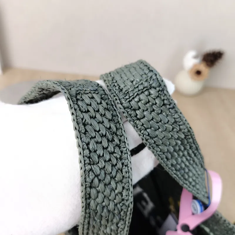 LOEWE Shoulder Bag Tote Bag Green Woven One Size 23 × 10 × 19 cm — detail view 9 of 12