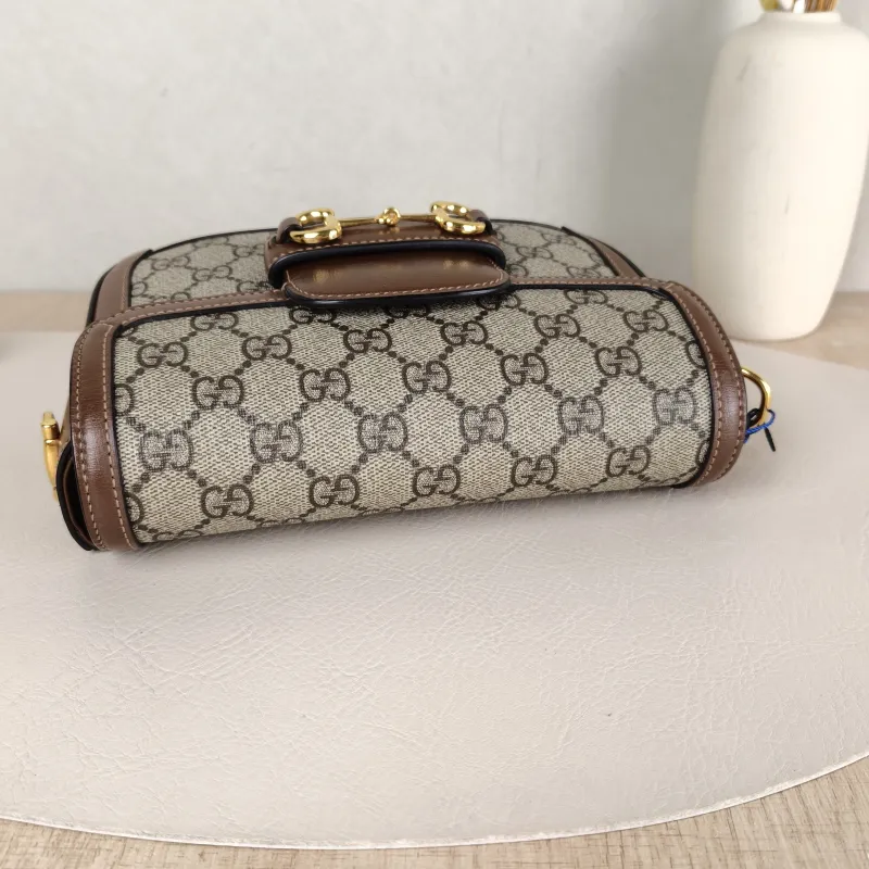 GUCCI Crossbody Bag Horsebit 1955 Horsebit Small Monogram PVC Small20.5 × 5 × 14.5 cm — detail view 6 of 12