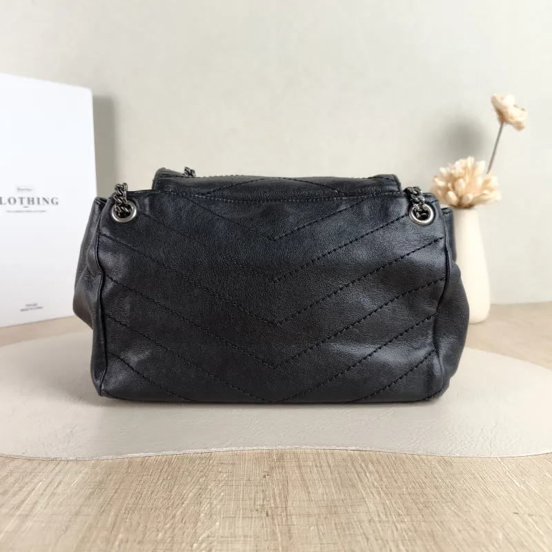 SAINT LAURENT Crossbody Bag NOLITA Black Lambskin Small 22 × 13 × 17.5 cm — cover view 5 of 5