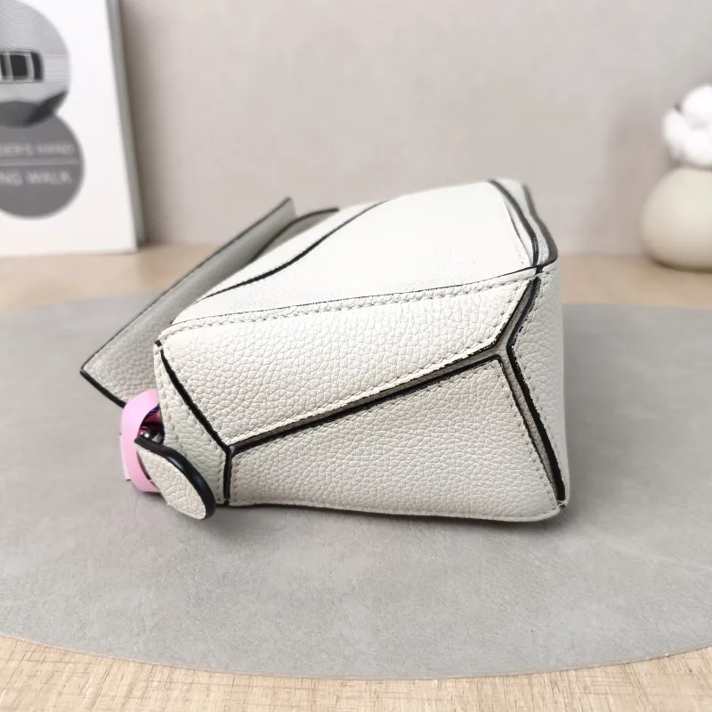 LOEWE Crossbody Bag Puzzle White Calfskin Mini 18 × 8 × 12.5 cm — detail view 13 of 13