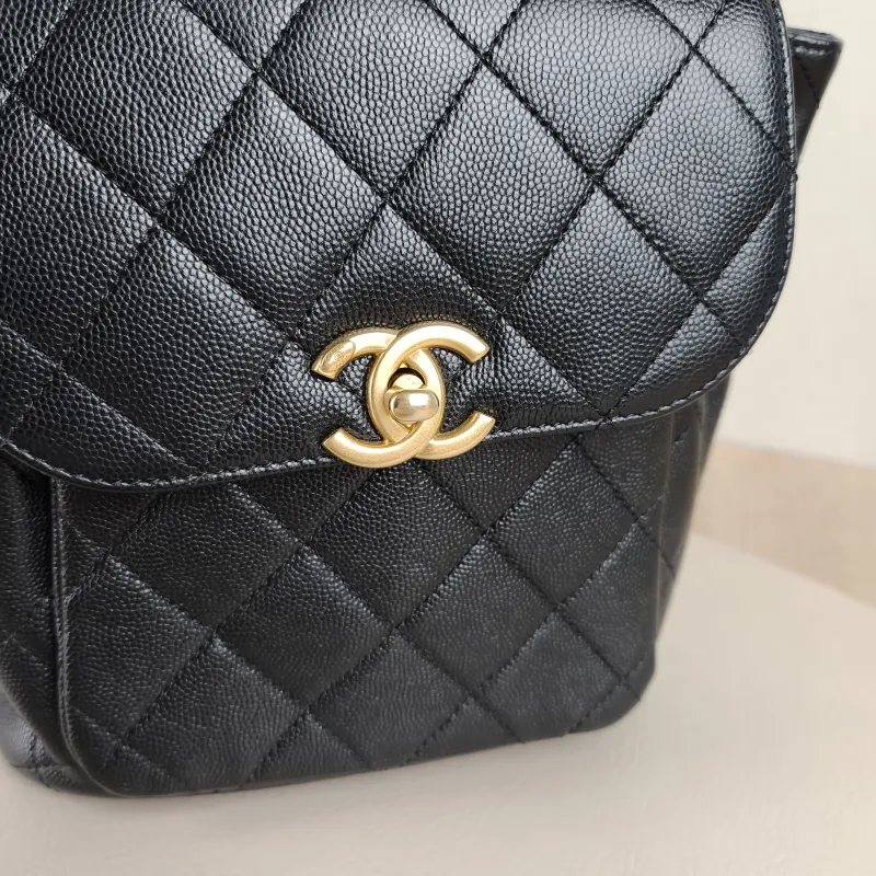 Chanel Backpack Backpack Black Grained Calfskin Small 19 × 9.5 × 21.5 cm — detail view 1 of 11