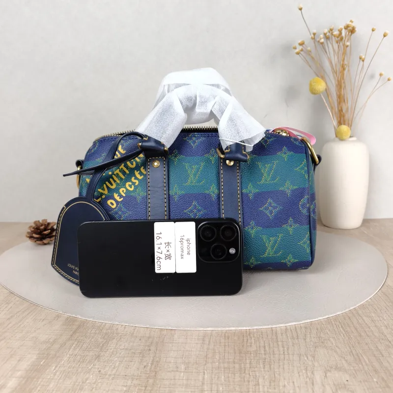 Louis Vuitton Crossbody Bag Keepall 25 Green Blue Monogram PVC Medium 25 × 11 × 15 cm — cover view 4 of 5
