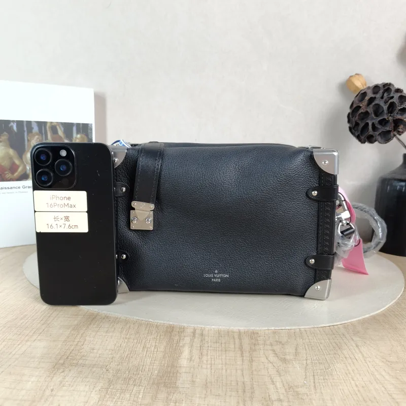 Louis Vuitton Crossbody Bag Side Trunk Box Black Calfskin Medium 23.5 × 8.5 × 16 cm — cover view 5 of 5