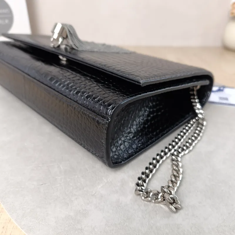 SAINT LAURENT Crossbody Bag KATE Edition Black Calfskin Medium 24 × 5.5 × 14.5 cm — detail view 11 of 11