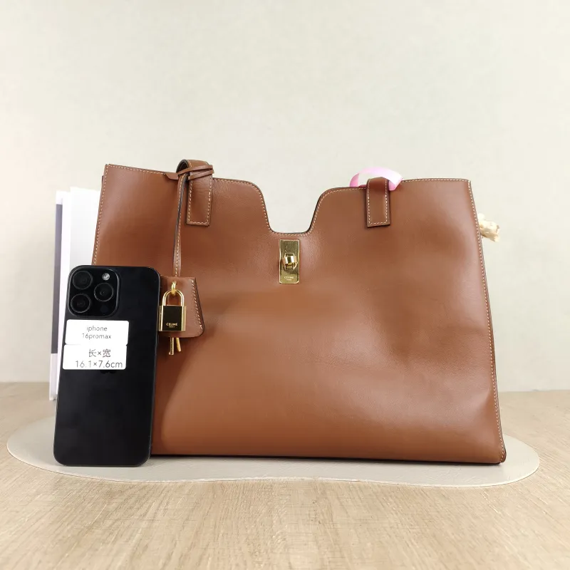 CELINE Shoulder Bag Cabas 16 Tote Bag Caramel Calfskin Large 37 × 14 × 26 cm — cover view 3 of 5