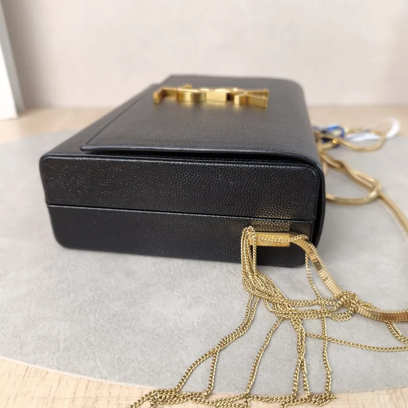 SAINT LAURENT Crossbody Bag KATE Box Chain Bag Black Calfskin One Size18 × 5.5 × 14 cm — detail view 9 of 13