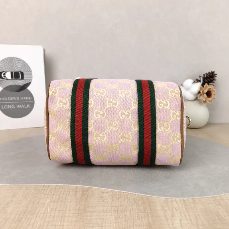 GUCCI Top Handle Bag Ophidia Pink Canvas One Size 20 × 12 × 13 cm — cover view 3 of 6