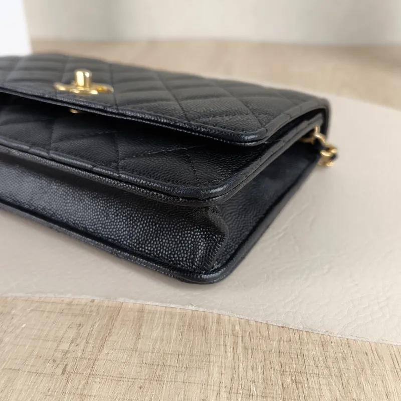 Chanel Crossbody Bag CF WOC Black Grained Calfskin One Size19.2 × 3.5 × 12.3 cm — detail view 8 of 12