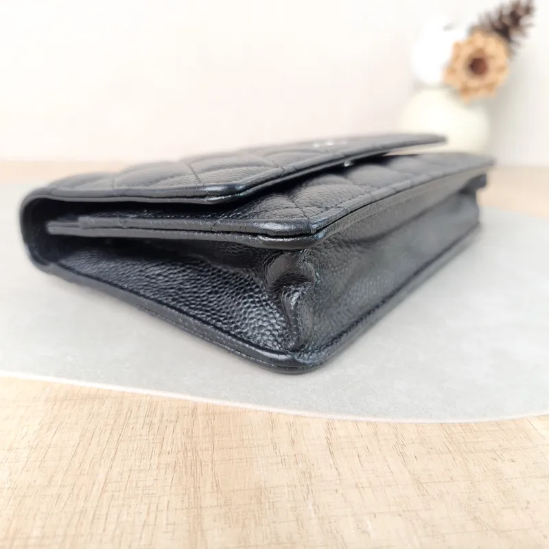 Chanel Crossbody Bag Classic Flap WOC CF WOCWOC Bag Black Grained Calfskin Mini 19.2 × 3.5 × 12.3 cm — detail view 2 of 9