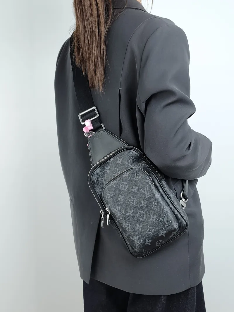 Louis Vuitton Shoulder Bag Avenue Shoulder Bag Black Monogram PVC One Size 15.5 × 7.5 × 25 cm — on-model view 2 of 2