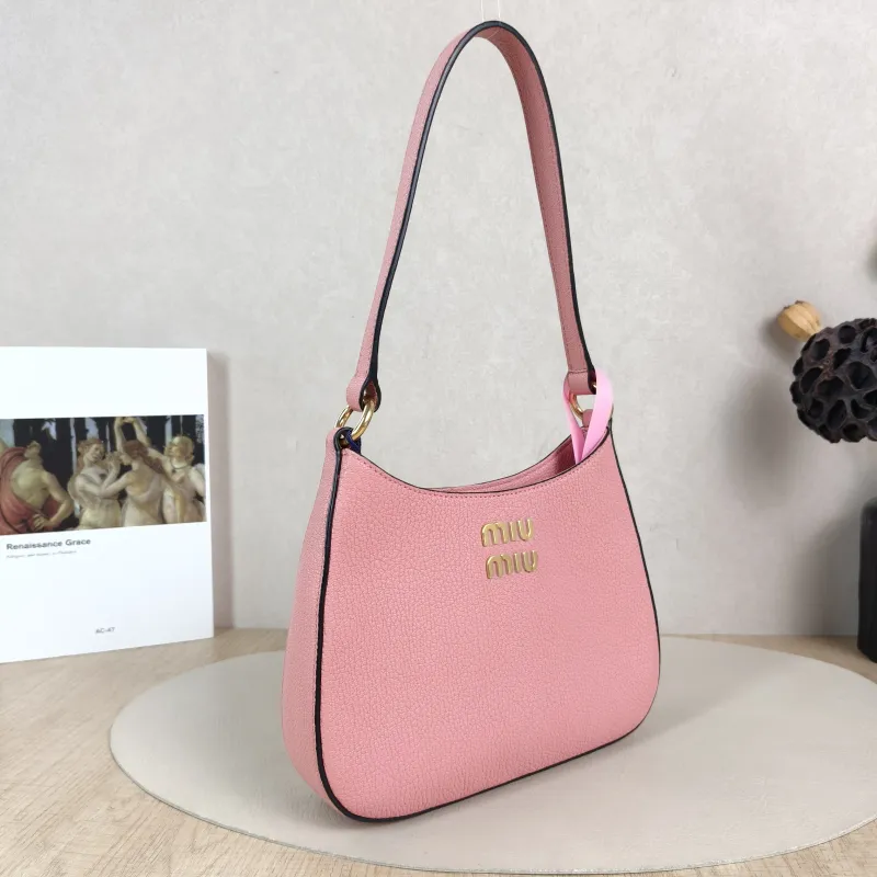 Miumiu Shoulder Bag Pink Calfskin One Size 22.5 × 5 × 18 cm — cover view 4 of 6
