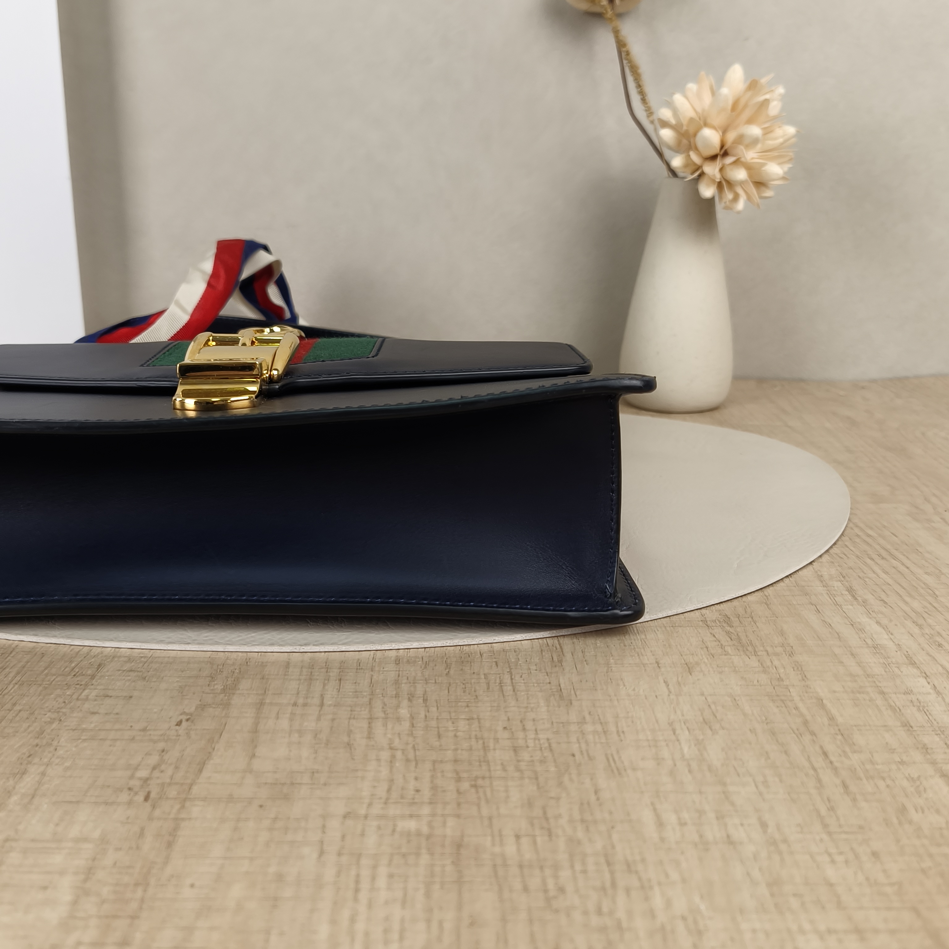 GUCCI Crossbody Bag Sylvie Shoulder Strap Edition Blue Calfskin Small25.5 × 8 × 17 cm — cover view 9 of 9