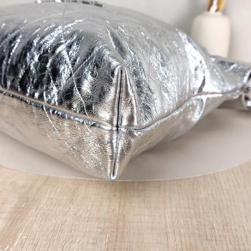 Chanel Shoulder Bag 22Bag Silver Calfskin Small 35 × 7 × 37 cm — detail view 8 of 14