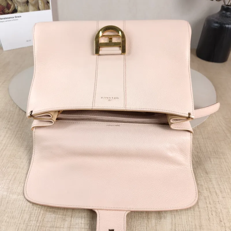 DELVAUX Top Handle Bag Brillant Pink Calfskin Medium29 × 15 × 22 cm — detail view 7 of 13
