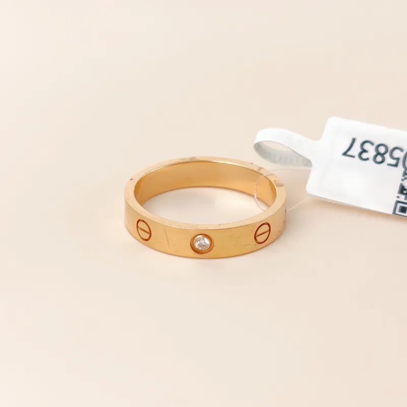 CARTIER Ring Love Rose Gold Diamond18KR ose Gold Small 4 ，57