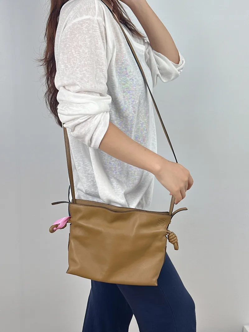 LOEWE Crossbody Bag Flamenco Calfskin Mini 24 × 9 × 18 cm — on-model view 1 of 2