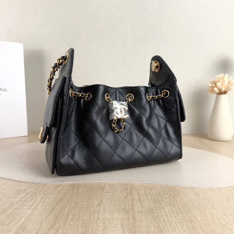 Chanel Shoulder Bag 25Bag Black Grained Calfskin Mini 20 × 12.5 × 22 cm — cover view 5 of 6
