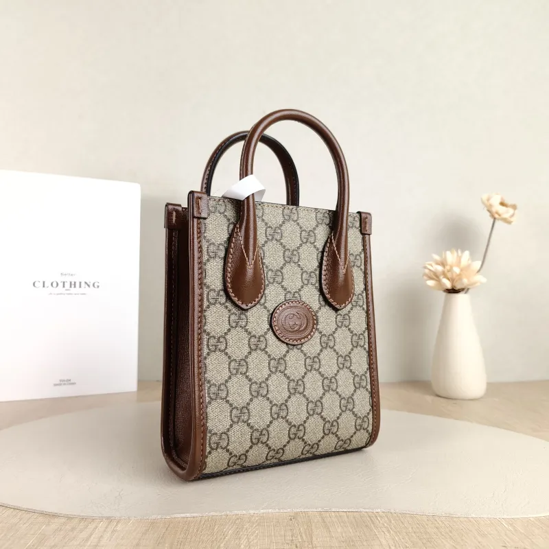 GUCCI Crossbody Bag GG Retro Collection Tote Bag Brown PVC Mini 16 × 7 × 20 cm — cover view 5 of 5