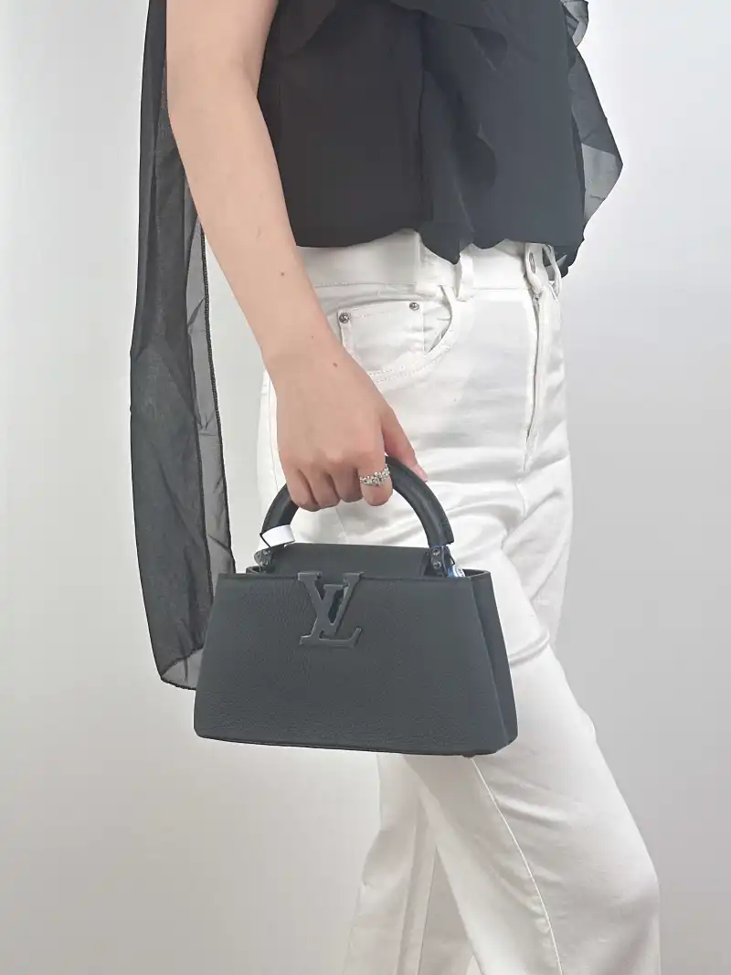Louis Vuitton Crossbody Bag Capucines East West Black Calfskinmini22 × 8 × 12 cm — on-model view 2 of 2