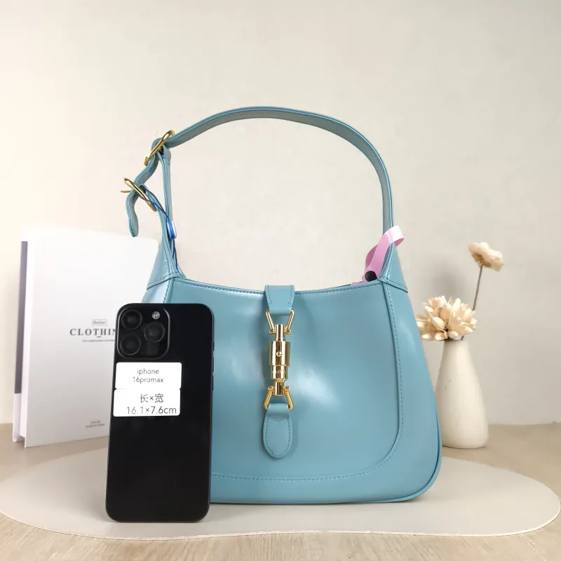 GUCCI Crossbody Bag Jackie 1961Collection Blue Calfskin Medium 27.5 × 4 × 19 cm — cover view 2 of 5