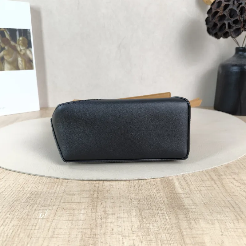 LOEWE Crossbody Bag Puzzle Black Brown Calfskin Mini 18 × 8 × 12.5 cm — cover view 3 of 6