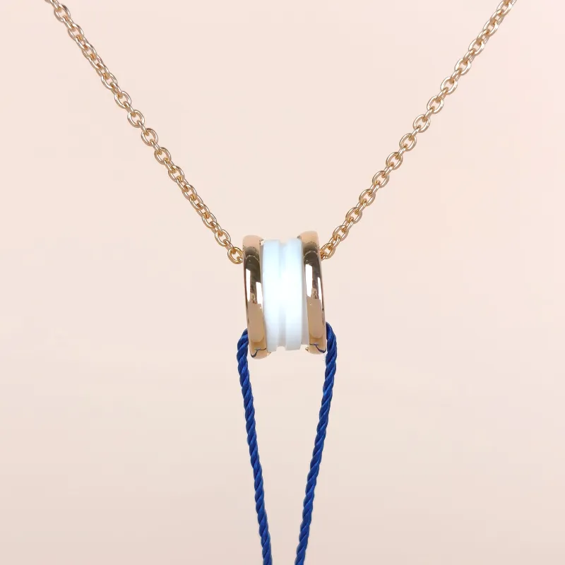 Bvlgari Necklace B.ZERO1Collection White Rose Gold 18KR ose Gold One Size 44cm