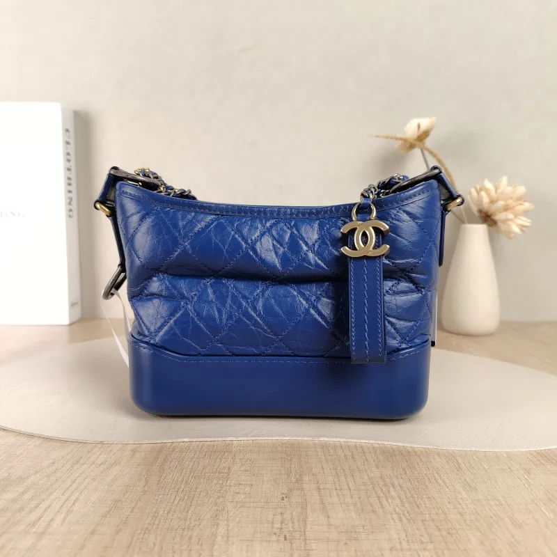 Chanel Crossbody Bag Gabrielle Gabrielle Bag Blue Calfskin Small20 × 8 × 15 cm