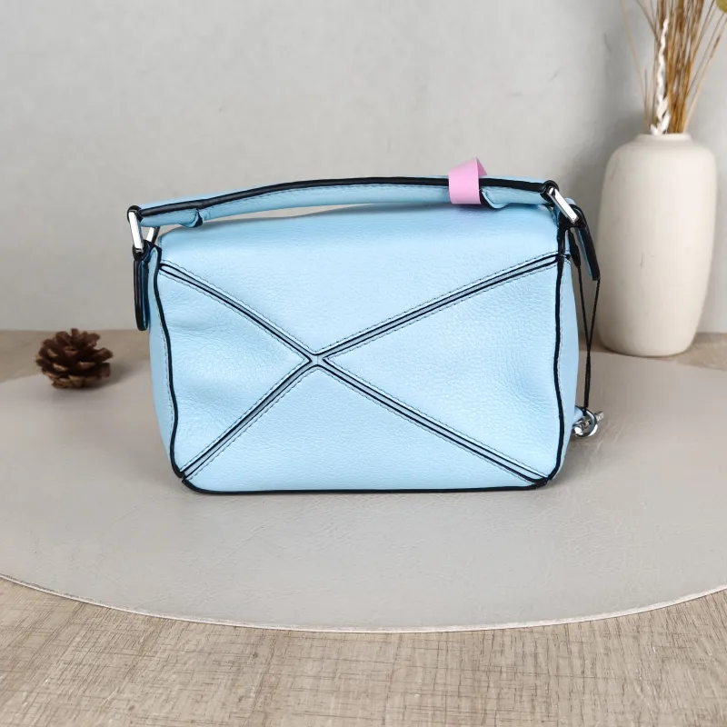 LOEWE Crossbody Bag Puzzle Blue Calfskin Mini 18 × 8 × 12.5 cm — cover view 2 of 5
