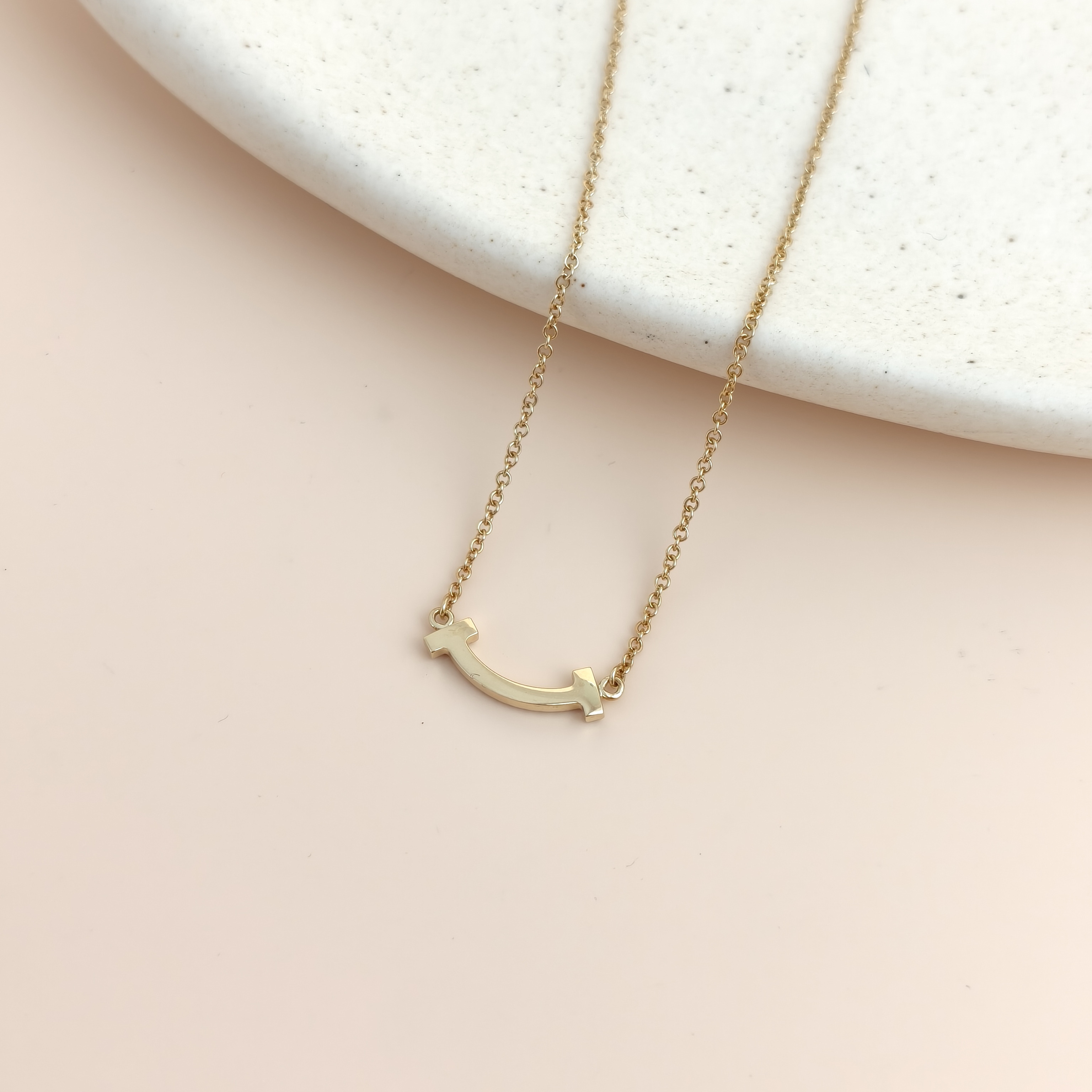 Tiffany&Co. Necklace TC ollection Smile Yellow Gold Pavé Diamond Gold Diamond18KY ellow Gold Mini 40.6-45.7 — cover view 8 of 8