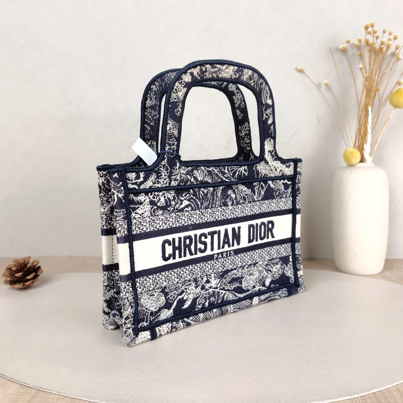DIOR Top Handle Bag Book Tote Colorblock Canvasmini22.5 × 6 × 15 cm — cover view 4 of 5
