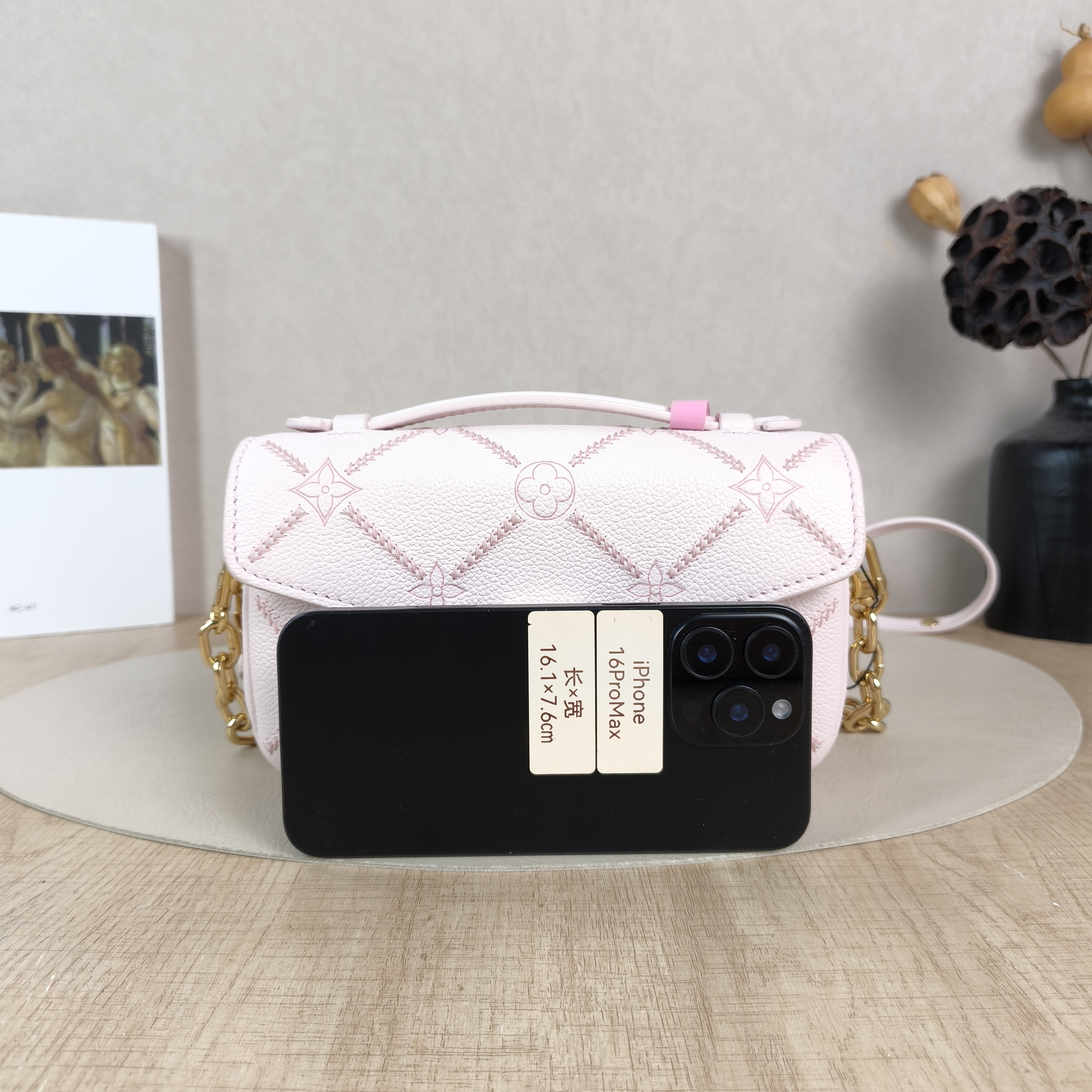 Louis Vuitton Crossbody Bag Pochette Métis East West Pink Monogram Empreinte Embossed Calfskin Small21.5 × 6 × 13.5 cm — cover view 3 of 5