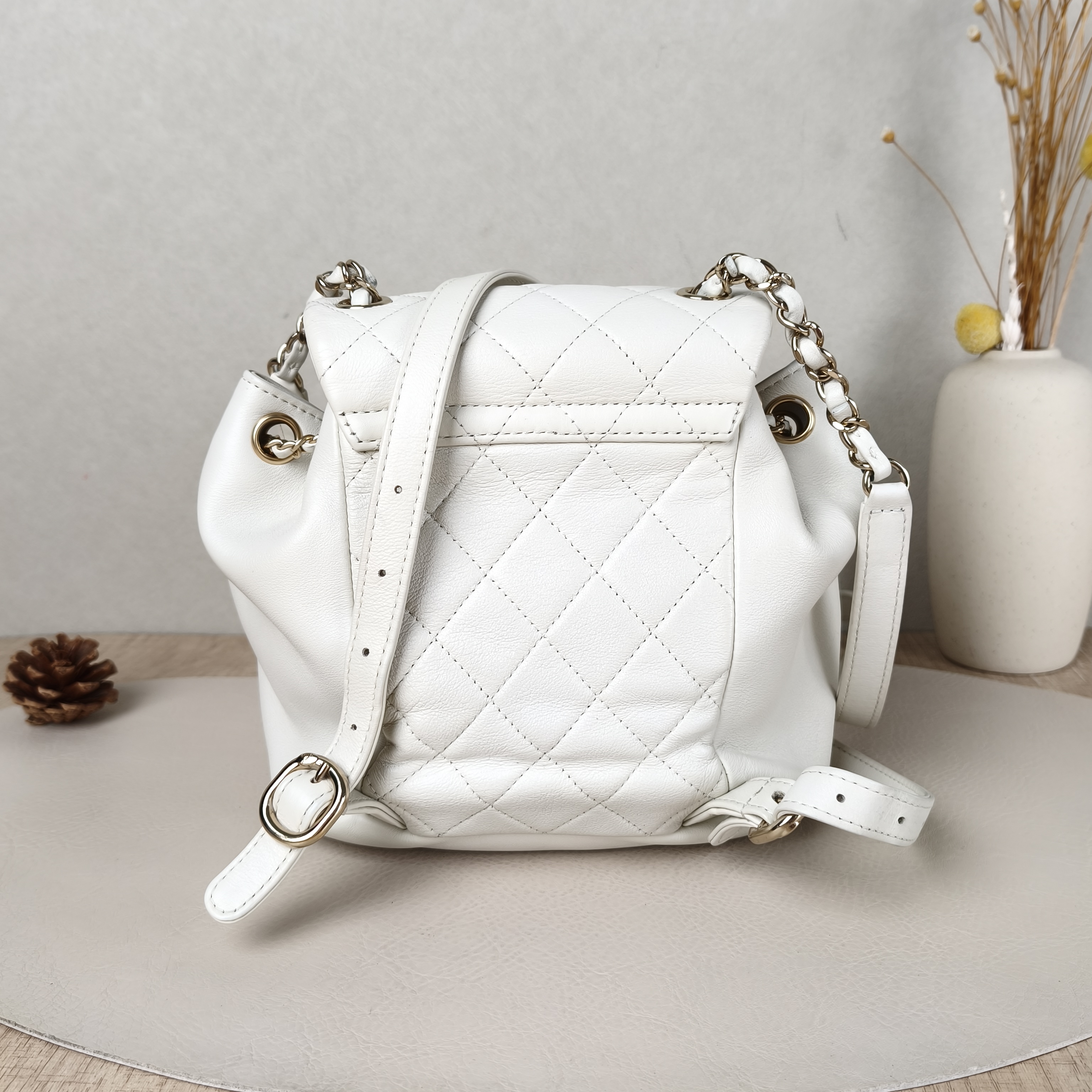 Chanel Backpack Duma White Calfskin Small18 × 12 × 18.5 cm — cover view 3 of 5