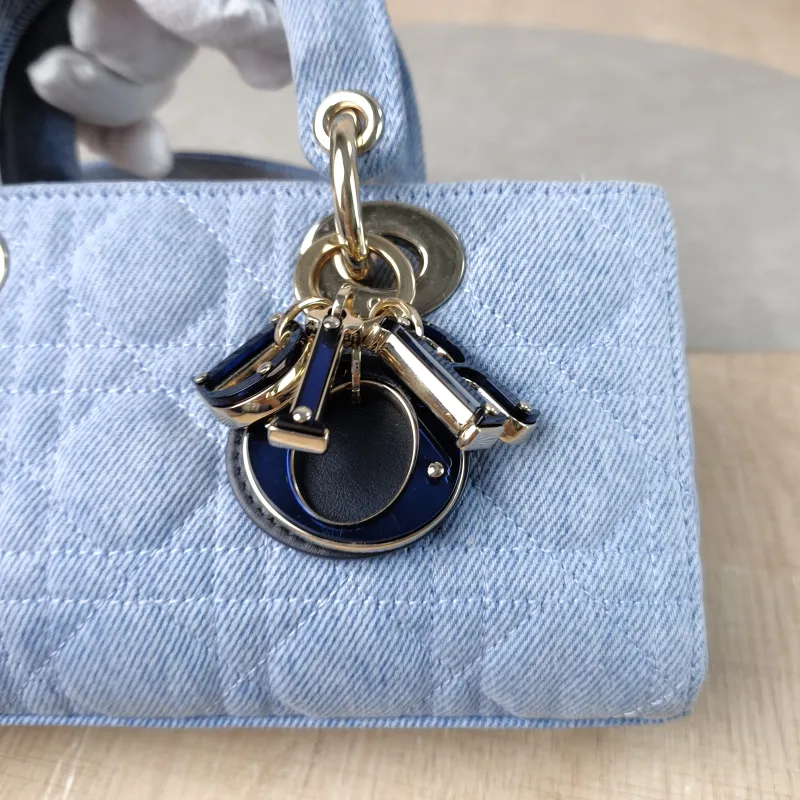 DIOR Top Handle Bag Lady D-Joy Blue Small 22 × 6 × 11 cm — detail view 3 of 14