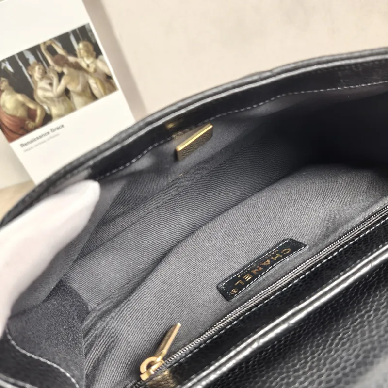 Chanel Backpack Backpack Black Grained Calfskin One Size24 × 6 × 18 cm — detail view 8 of 13