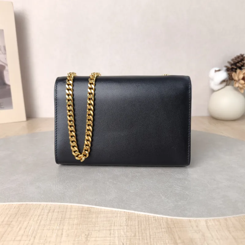 SAINT LAURENT Crossbody Bag KATE Black Calfskin Mini 17 × 5 × 11.5 cm — cover view 2 of 5