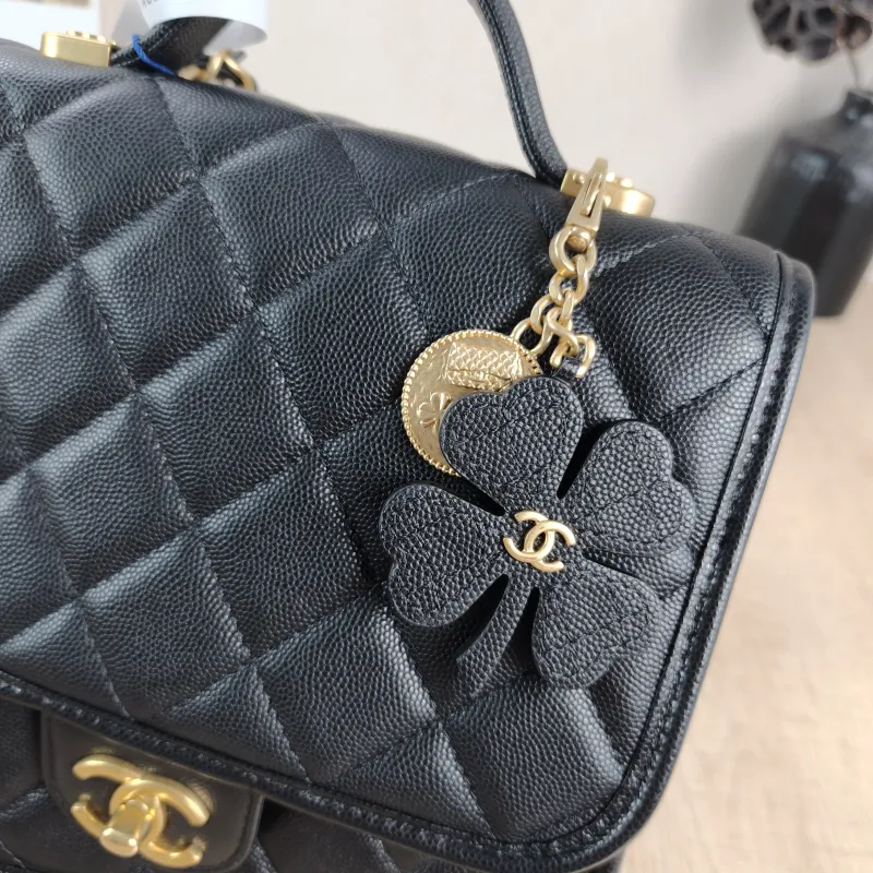 Chanel Backpack Backpack Black Grained Calfskin One Size 22 × 7 × 19.5 cm — detail view 8 of 14