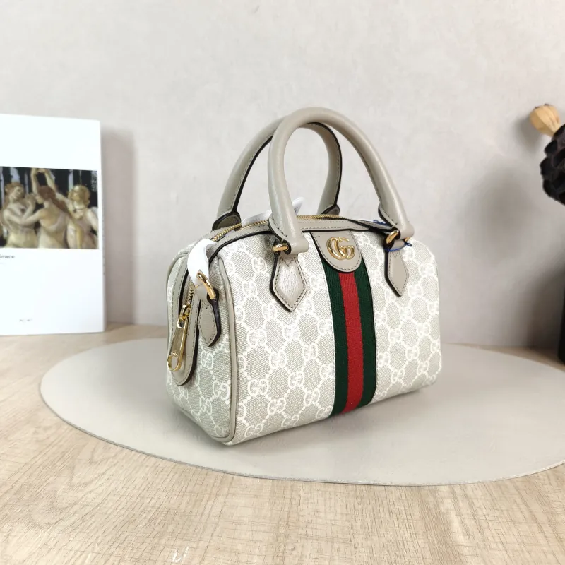 GUCCI Top Handle Bag Ophidia Beige PVC Mini 21.5 × 11.5 × 14 cm — cover view 6 of 6