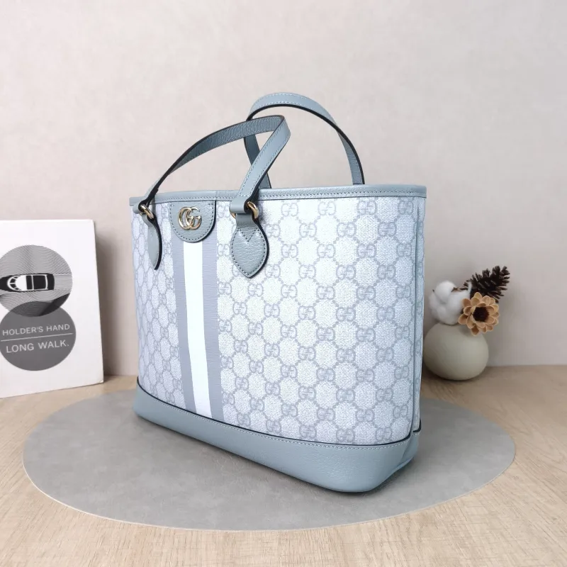 GUCCI Shoulder Bag ophidia GG Tote Bag Blue PVC Mini 31 × 13 × 25 cm — cover view 5 of 5
