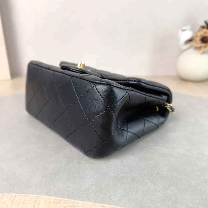 Chanel Crossbody Bag Classic Flap Mini CF Mini Black with Gold-Tone Hardware SL ambskin Mini 17 × 8 × 13.5 cm — detail view 10 of 14