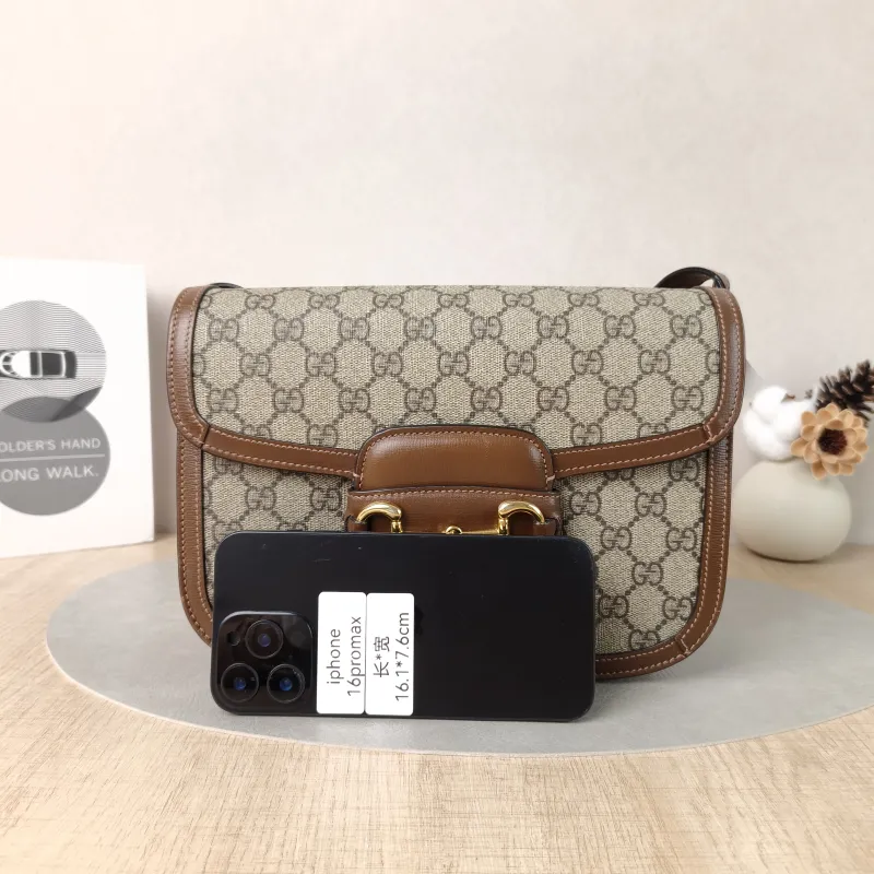 GUCCI Shoulder Bag Horsebit 1955 Horsebit Medium Monogram PVC Medium25 × 8 × 18 cm — cover view 3 of 5
