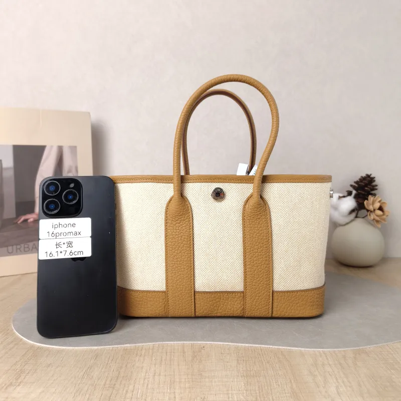 Hermès Top Handle Bag Neo Garden 23 Mini Canvas · Negonda Calfskin Mini 23 × 10 × 16 cm G — cover view 5 of 6
