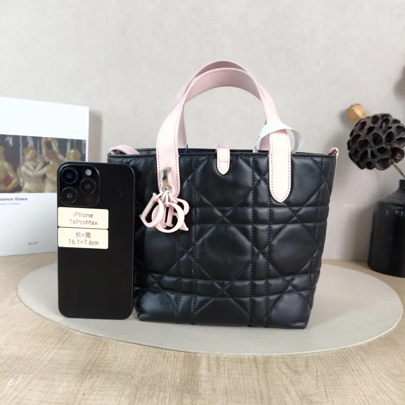 DIOR Top Handle Bag TOUJOURS Edition Black Pink Calfskin Small 18.5 × 12 × 18.5 cm — cover view 4 of 5